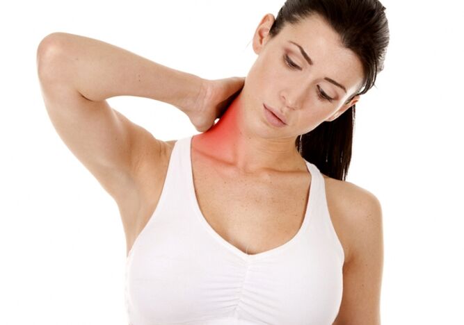 A symptom of cervical osteochondrosis is pain in the neck.